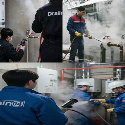 평안동 해빙 하수도 배관 업체 꽁꽁 언 하수도도 뚫어