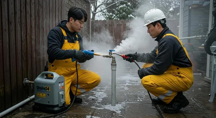 안양 하수구 해빙 얼었을때 꽁꽁 언 하수구 시원하게