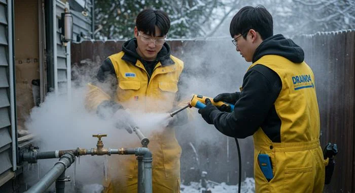 박달동 수도관 동파 하수구 녹여서 시원한 통수 약속