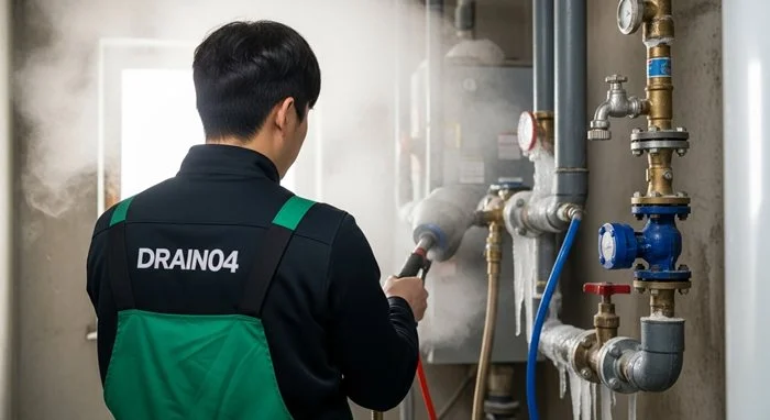 안양 언수도 녹임 하수구 수도관 해빙과 하수구 통수