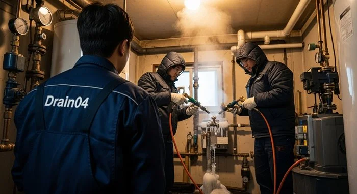 안양 수도 동파 녹임 해빙 꽁꽁 언 곳 녹여서 복구