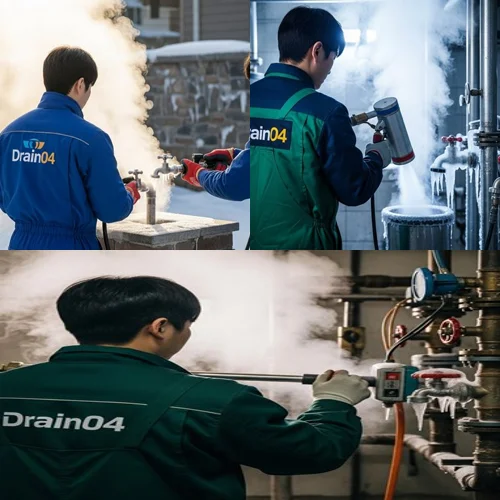 범계동 언 수도 녹임 해빙 업체 동파로 인한 역류 해결