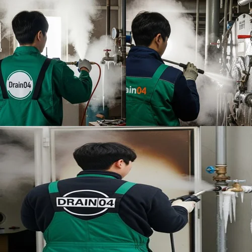 범계동 언 수도 녹임 해빙 업체 동파로 인한 역류 해결