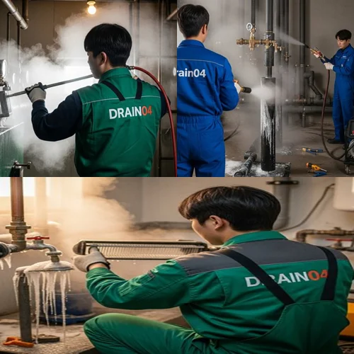 안양시 하수구 해빙 얼었을때 녹여서 하수구 뻥 뚫어