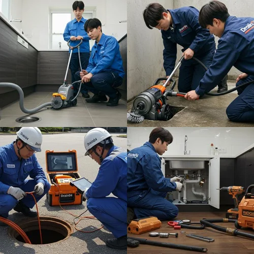 안양 동안구 싱크대막힘 뚫어 작업... 기름때가 이 정도일 줄이야