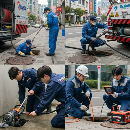 잦은 막힘의 원인을 찾다! 부흥동 하수구 뚫음 하수도 내시경 작업 후기