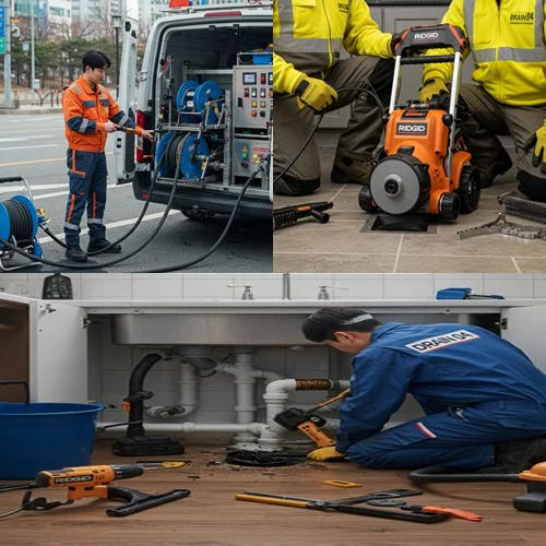 잦은 막힘의 원인을 찾다! 부흥동 하수구 뚫음 하수도 내시경 작업 후기