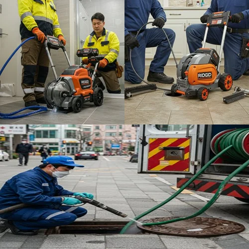 안양시 변기 막힘 관통기 작업