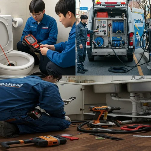 안양시 변기 막힘 관통기 작업